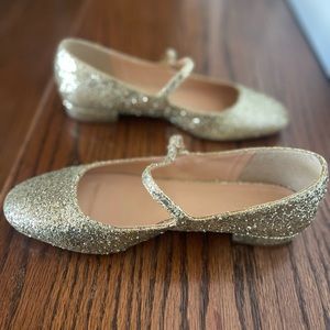 J. Crew Gold Glitter Mary Jane